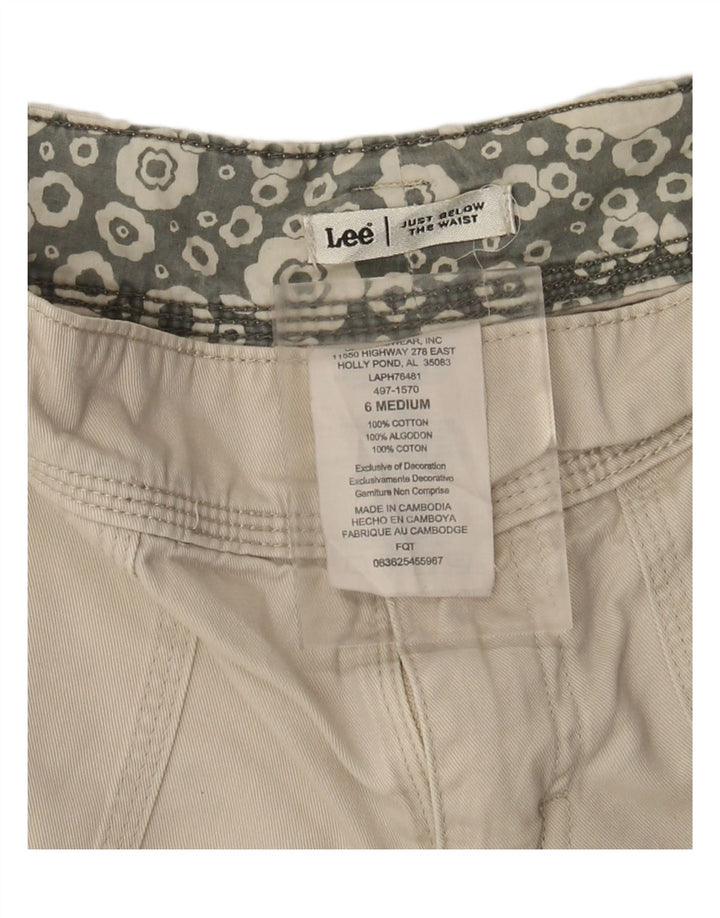 LEE Womens Cargo Shorts US 6 Medium W28 Beige Cotton