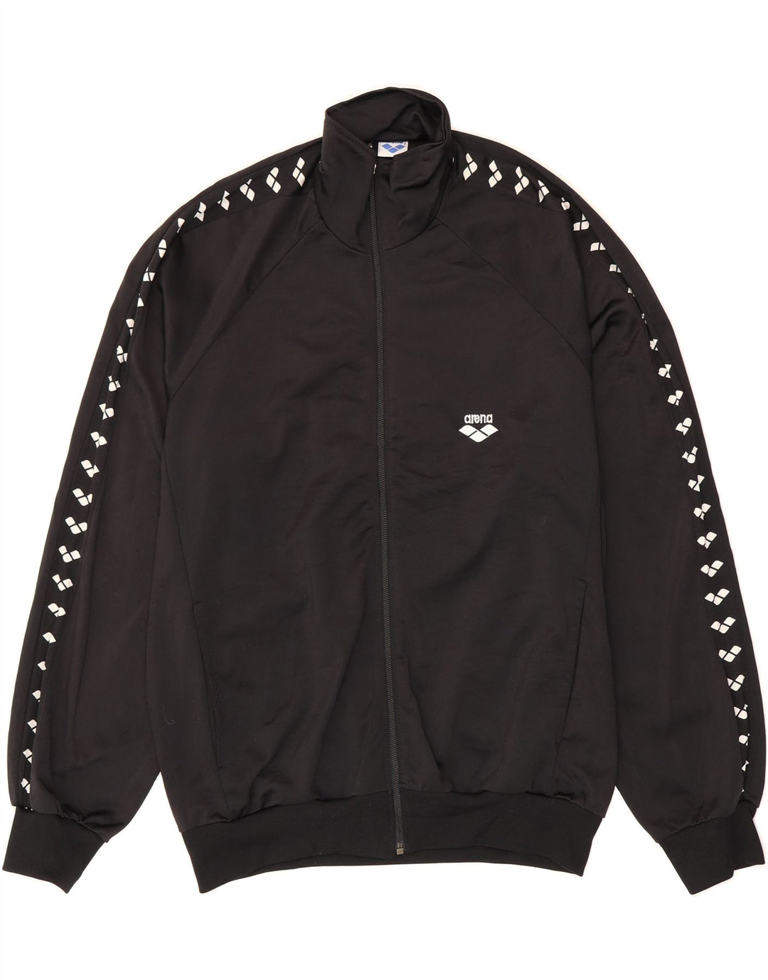 ARENA Mens Tracksuit Top Jacket Medium Black Polyester Vintage Arena and Second-Hand Arena from Messina Hembry 