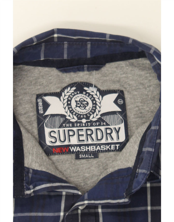 SUPERDRY Mens Flannel Shirt Small Navy Blue Check Cotton Vintage Superdry and Second-Hand Superdry from Messina Hembry 