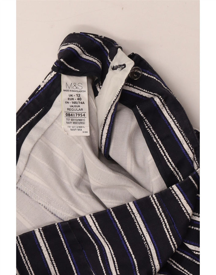 Marks & Spencer Womens Capri Trousers UK 12 Medium W30 L20 Navy Blue