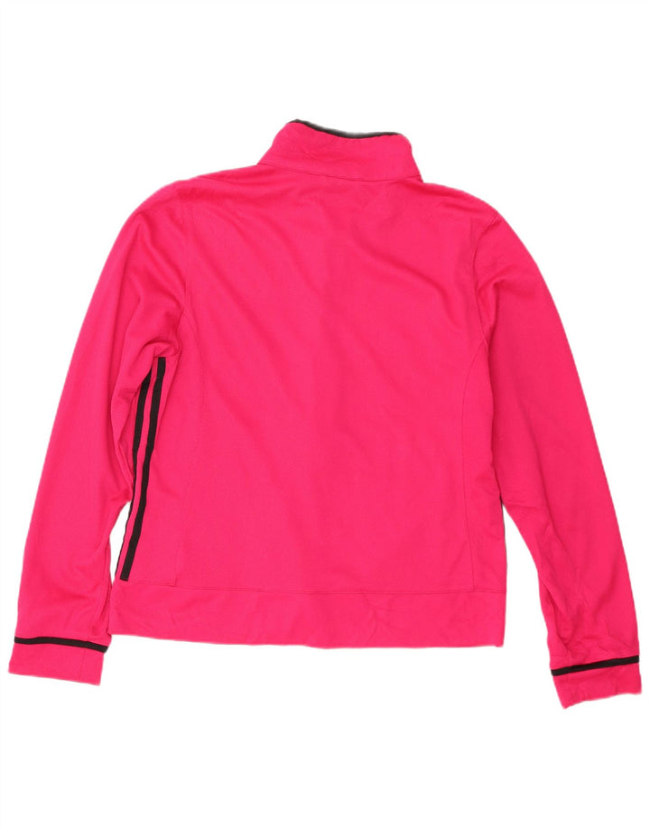 Adidas Womens Tracksuit Top Jacket UK 18 XL Pink Polyester