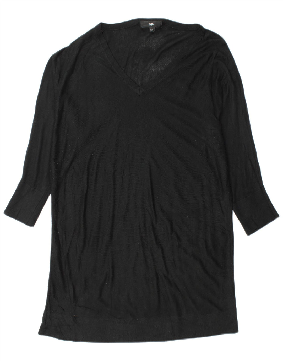 MOSSIMO Womens Long Sleeve Batwing Jumper Dress UK 18 XL Black Acrylic