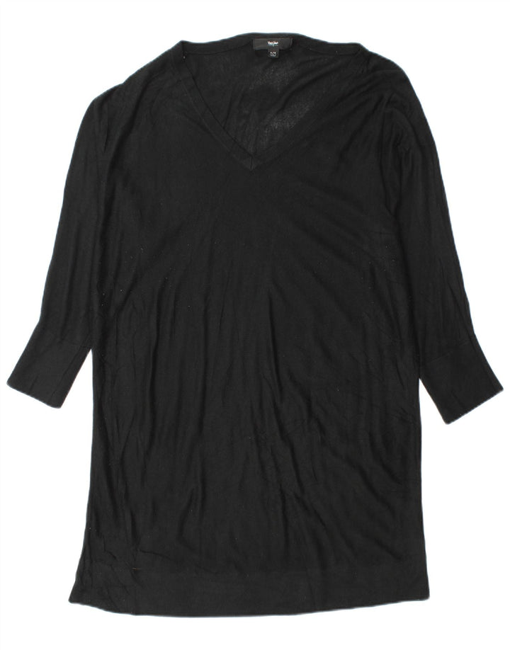 MOSSIMO Womens Long Sleeve Batwing Jumper Dress UK 18 XL Black Acrylic