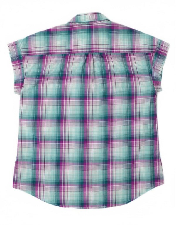 Lee Womens Riders Sleeveless Shirt UK 14 Medium Green Check Polyester