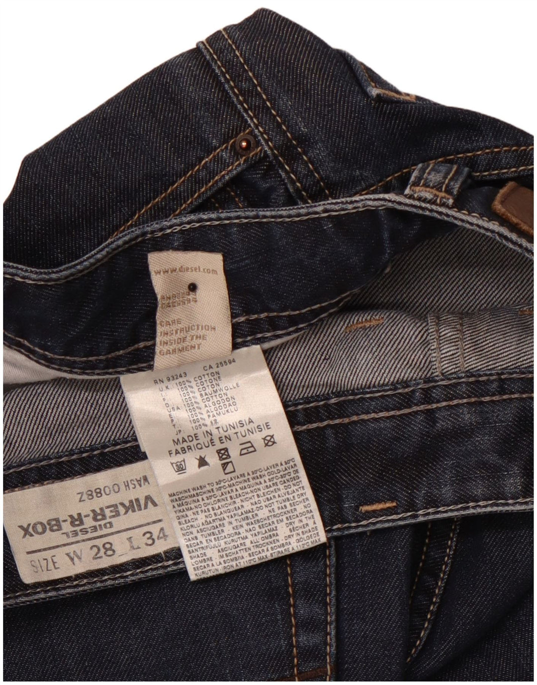 DIESEL Womens Viker-R-Box Denim Shorts W28 Medium Navy Blue Cotton