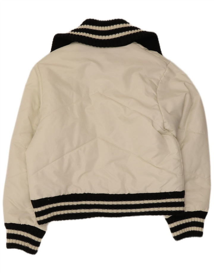 ARIZONA Womens Padded Jacket UK 14 Large Off White Colourblock Polyamide