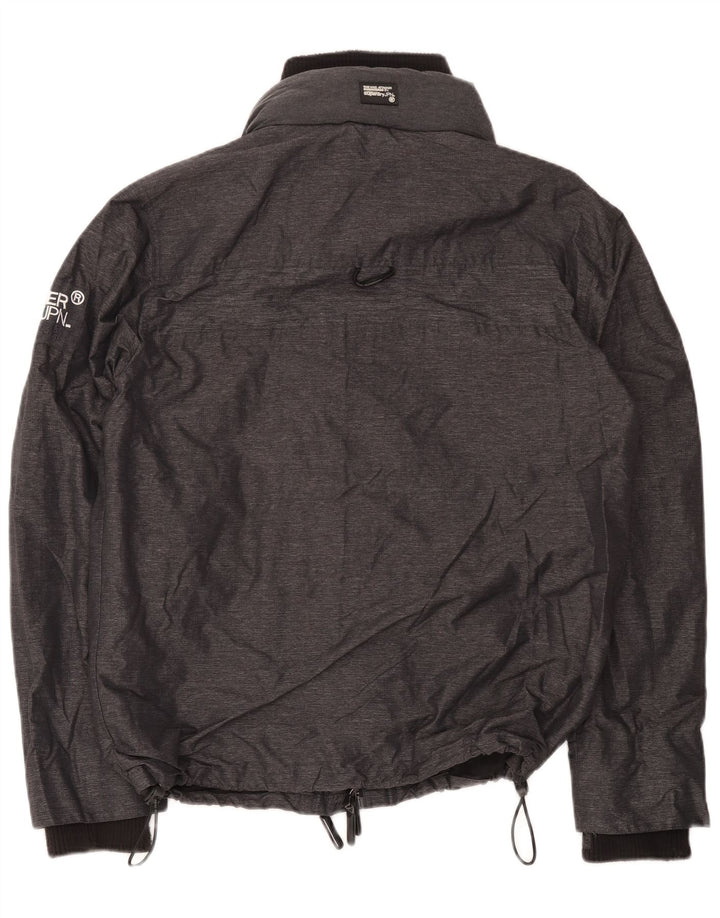 Superdry Mens Windbreaker Jacket UK 44 2XL Black Polyester