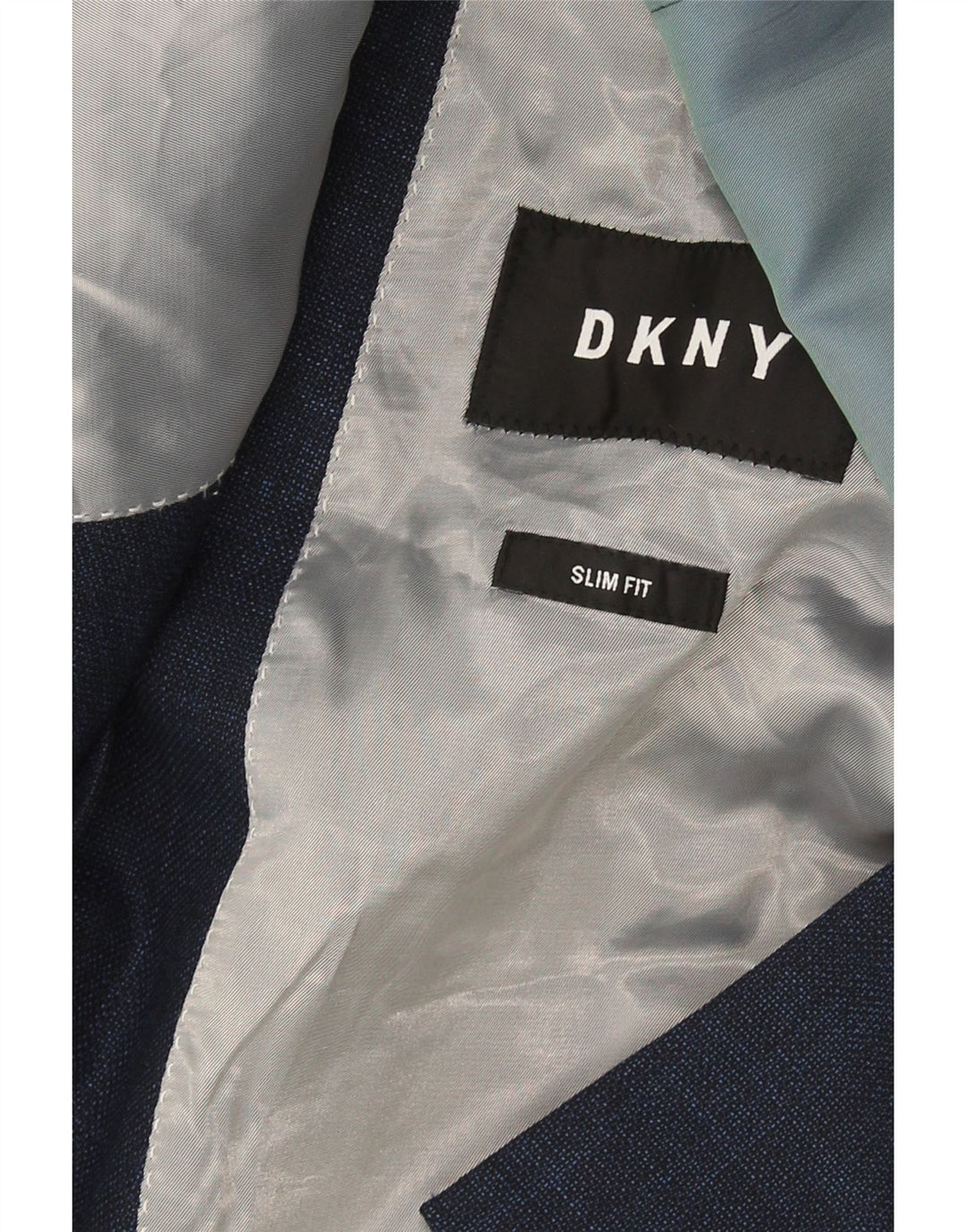 Dkny Mens 2 Button Slim Fit Blazer Jacket EU 54 2XL Navy Blue Wool