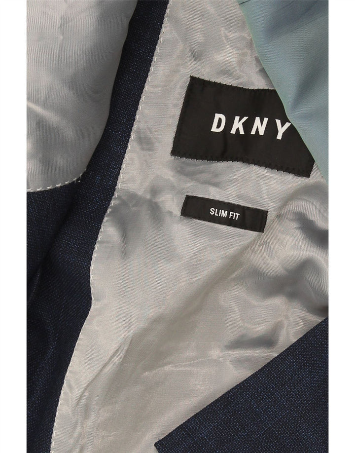 Dkny Mens 2 Button Slim Fit Blazer Jacket EU 54 2XL Navy Blue Wool