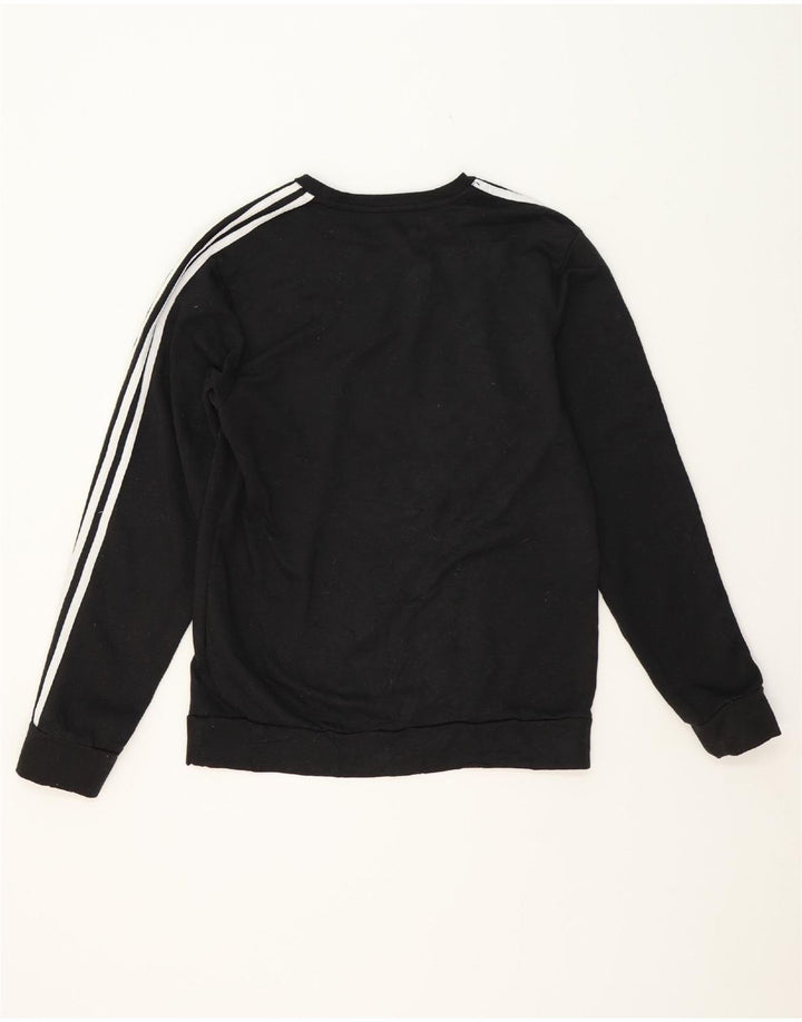 ADIDAS Womens Sweatshirt Jumper UK 14 Medium Black Polyester Vintage Adidas and Second-Hand Adidas from Messina Hembry 