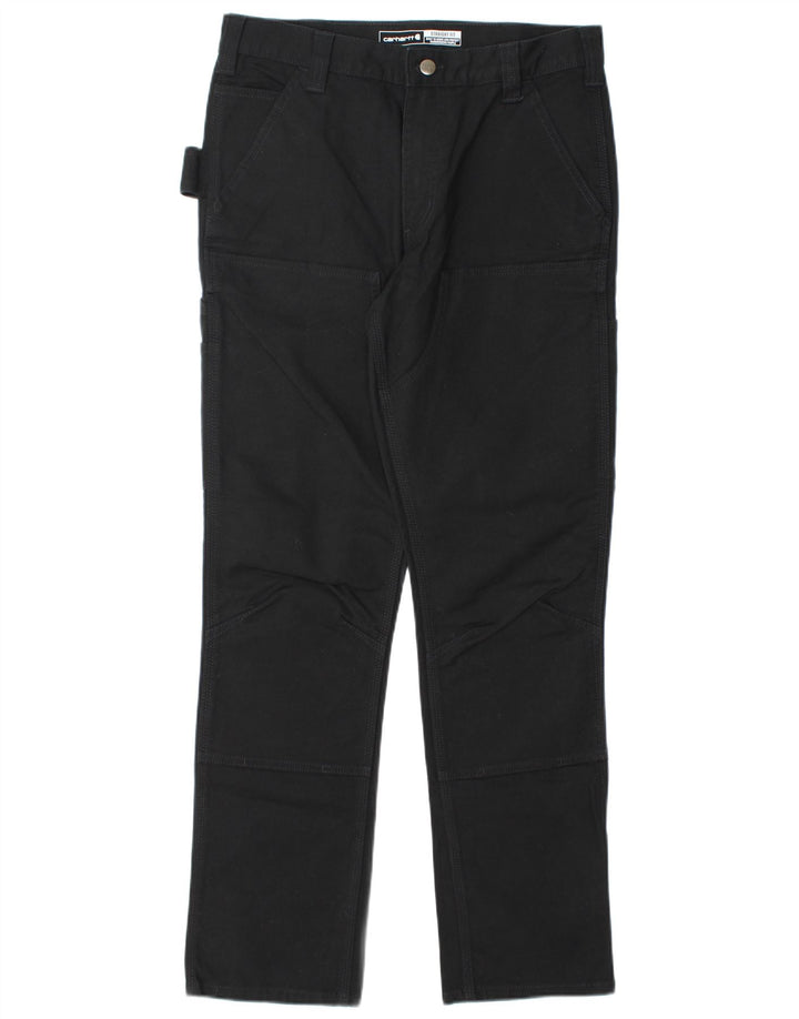 CARHARTT Mens Straight Cargo Trousers W32 L32  Black Cotton