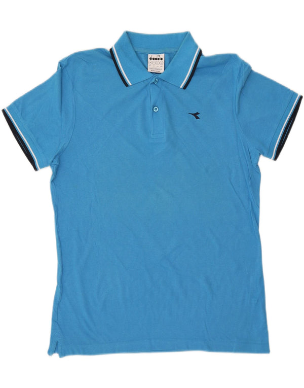 DIADORA Mens Polo Shirt Small Blue Cotton