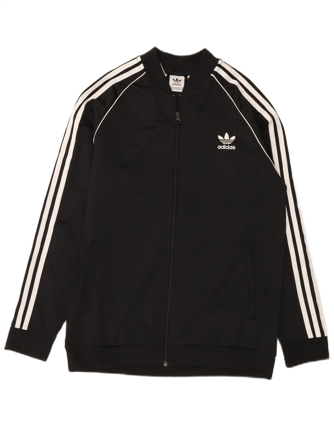 Adidas Boys Tracksuit Top Jacket 15-16 Years Black Polyester
