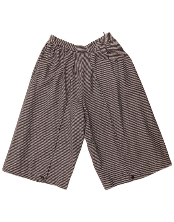 VINTAGE Womens High Waist Bermuda Shorts IT 44 Medium W26 Grey Striped
