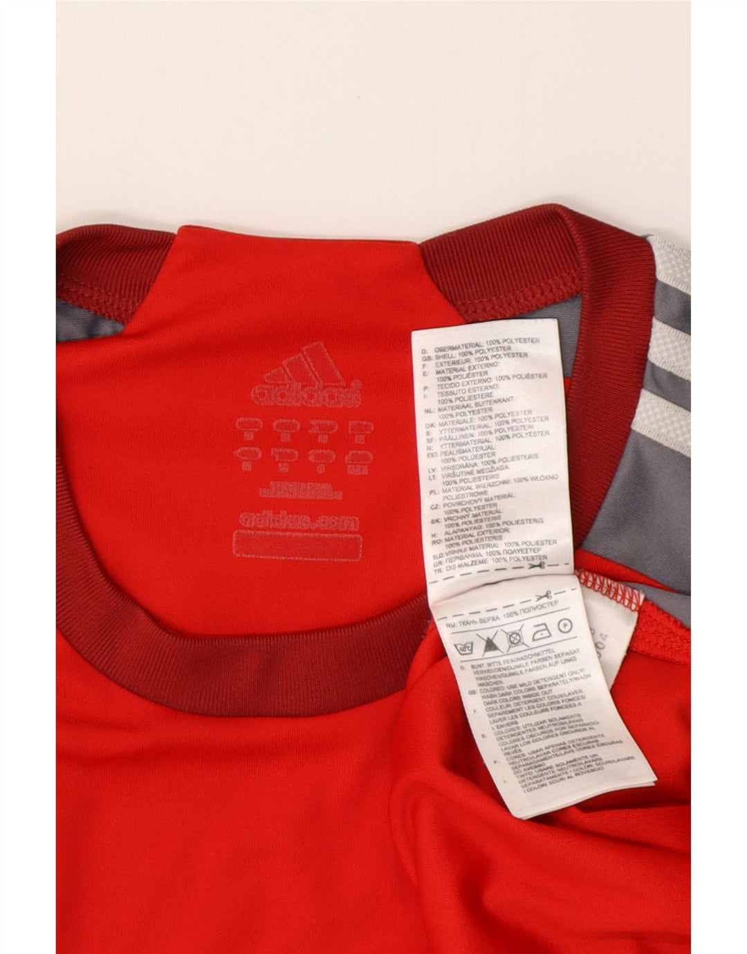 ADIDAS Mens Climalite T-Shirt Top Medium Red Colourblock Polyester