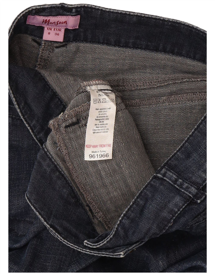 Monsoon Womens Flared Jeans UK 8 Small W27 L30 Navy Blue Cotton