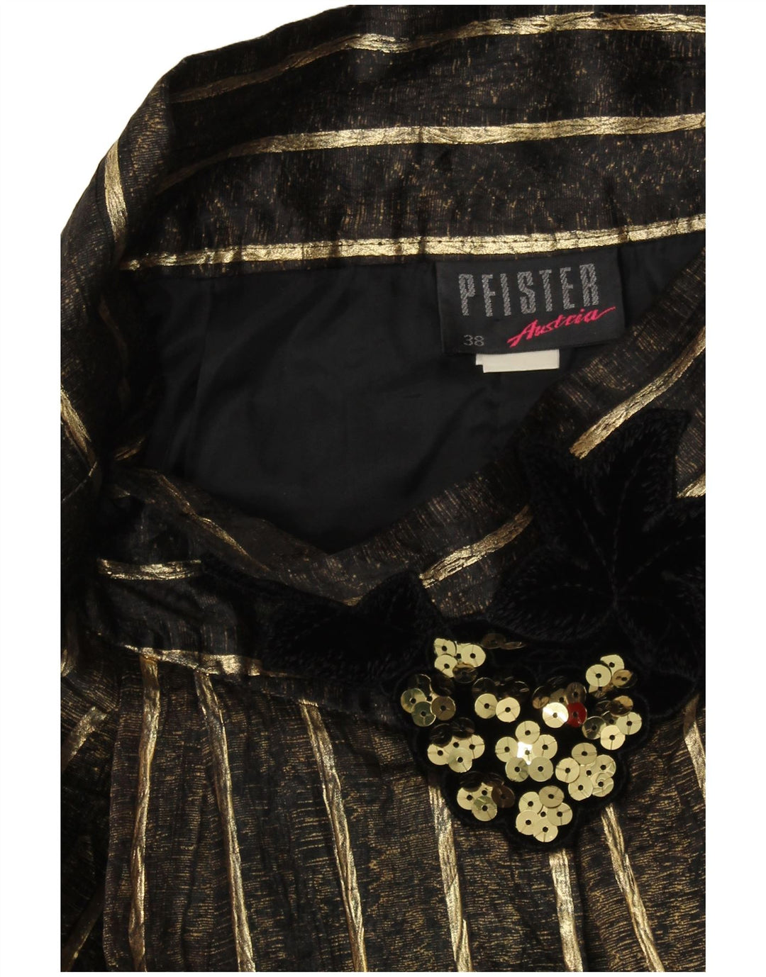 PFISTER Womens High Waist A-Line Skirt EU 38 Medium W26  Gold Striped