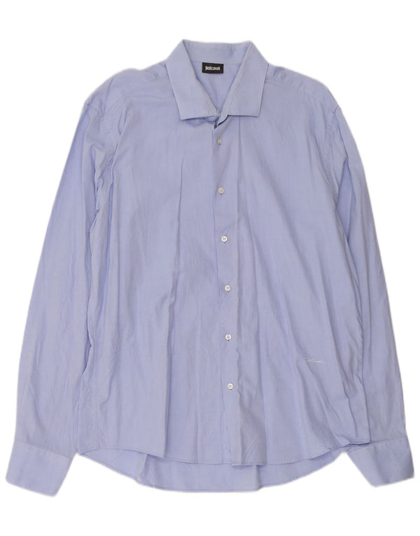 Just Cavalli Mens Shirt Size 45 17 3/4 XL Blue