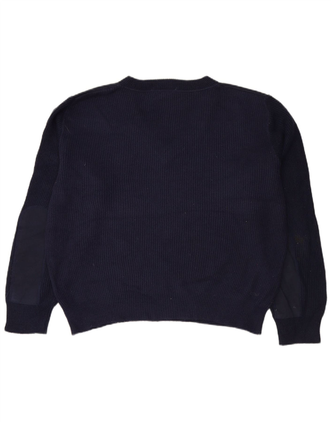LEE Womens Oversized V-Neck Jumper Sweater UK 14 Medium Navy Blue Acrylic