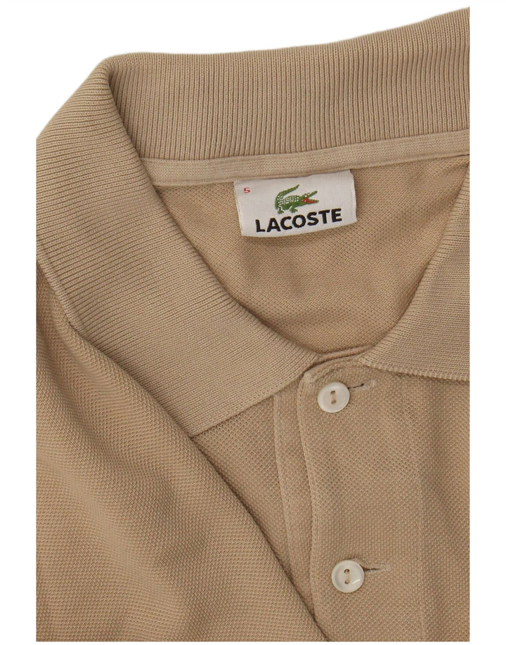 LACOSTE Mens Polo Shirt Size 5 Large Beige Cotton