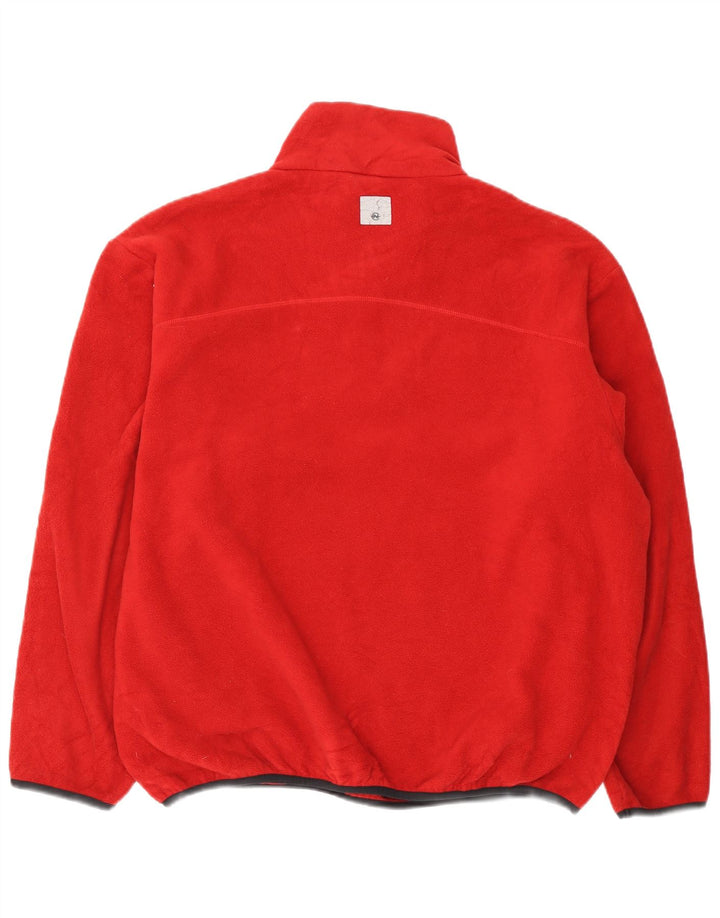 Nautica Mens Zip Neck Fleece Jumper XL Red Polyester