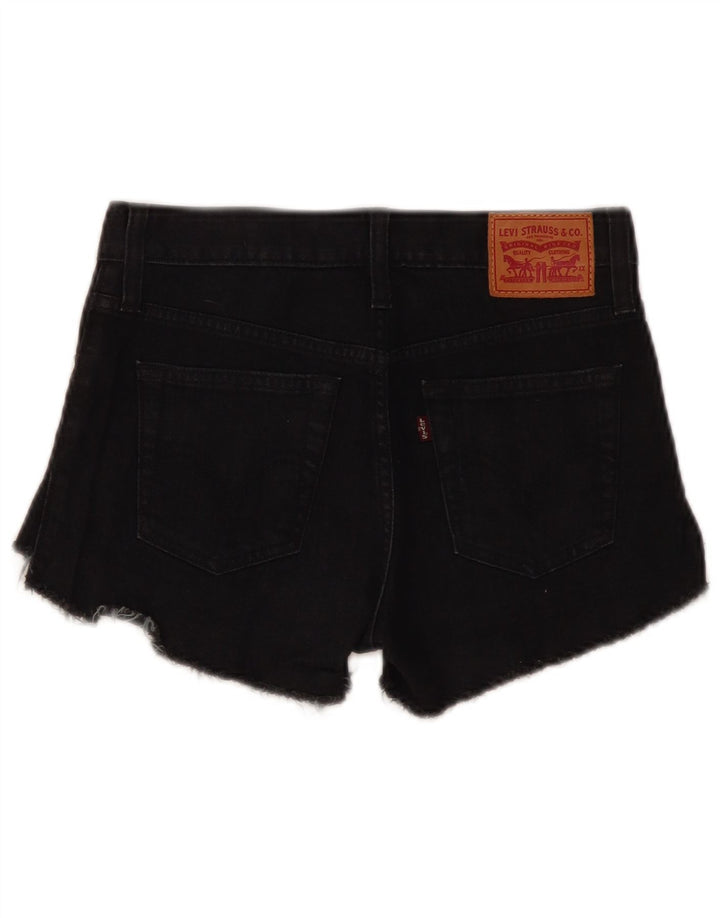 LEVI'S Womens Denim Shorts W24 XS Black Cotton