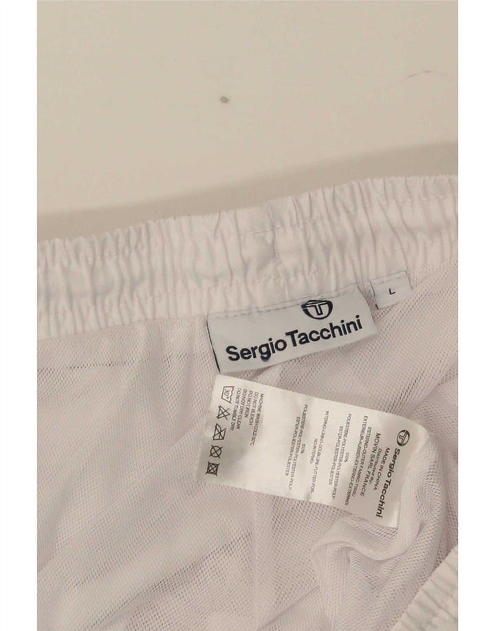 Sergio Tacchini Mens Tracksuit Trousers Joggers Large  White Polyester
