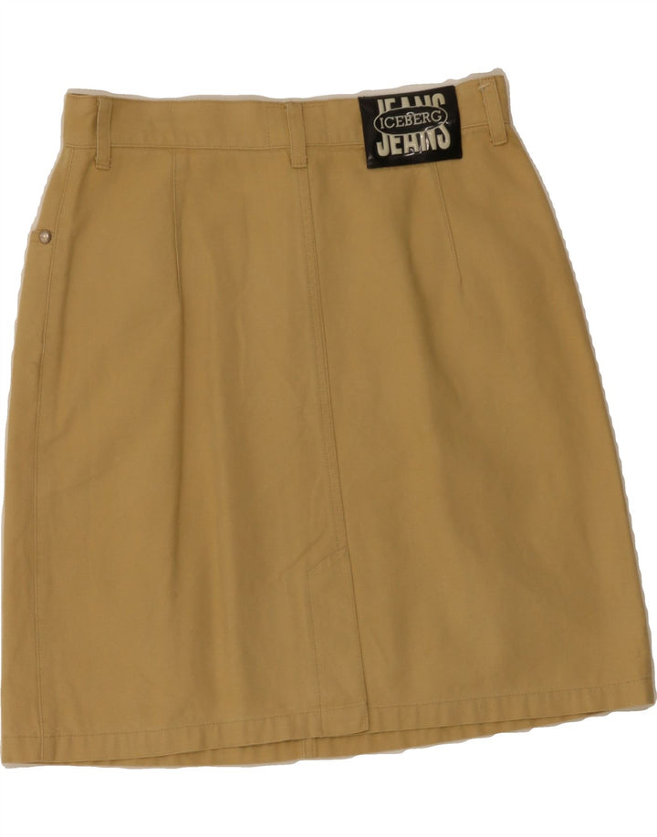 ICEBERG Womens Denim Skirt IT 44 Medium W28  Beige Cotton Vintage Iceberg and Second-Hand Iceberg from Messina Hembry 