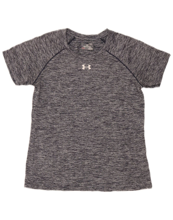 Under Armour Mens Heat Gear T-Shirt Top Small Grey Flecked Polyester
