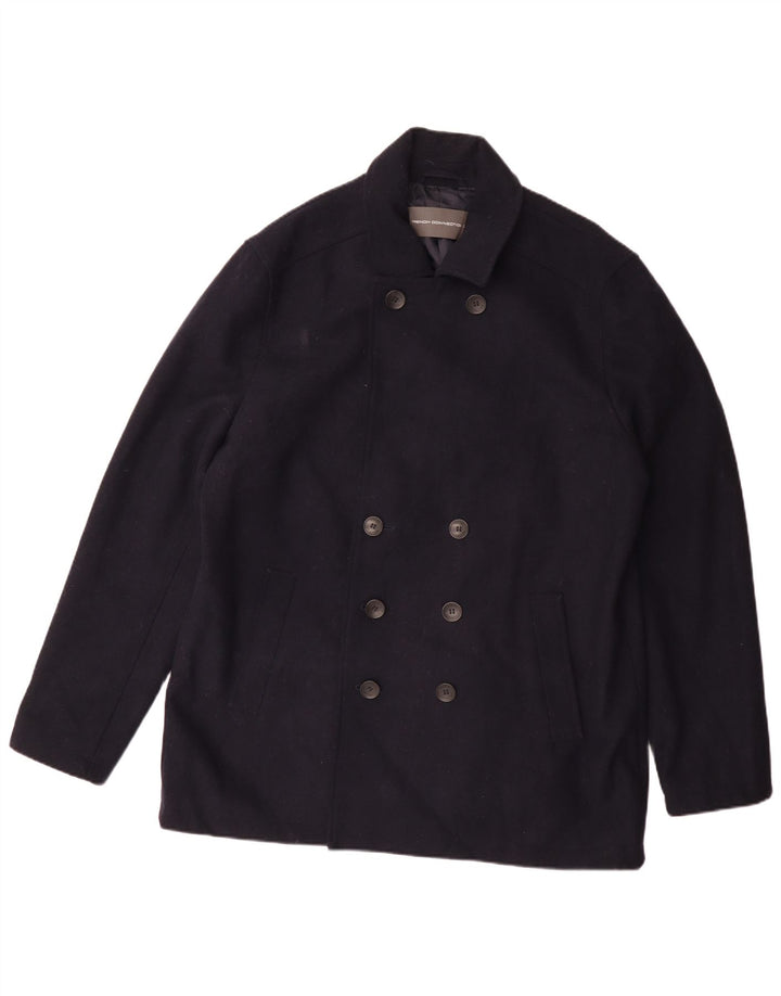 French Connection Mens Pea Coat UK 44 2XL Navy Blue
