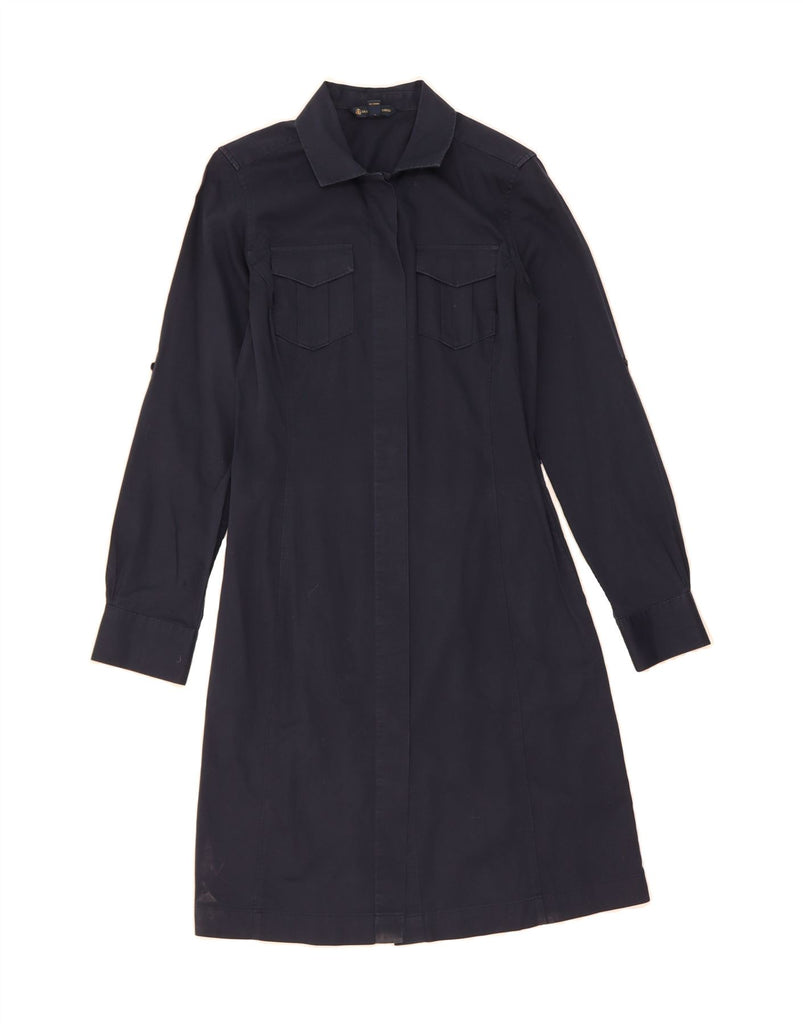 BROOKS BROTHERS Womens Long Sleeve Shirt Dress US 2 XS Navy Blue Cotton Vintage Brooks Brothers and Second-Hand Brooks Brothers from Messina Hembry 
