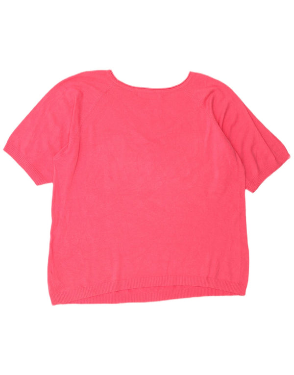 Zara Womens Oversized Boat Neck Jumper Sweater UK 14 Medium Pink