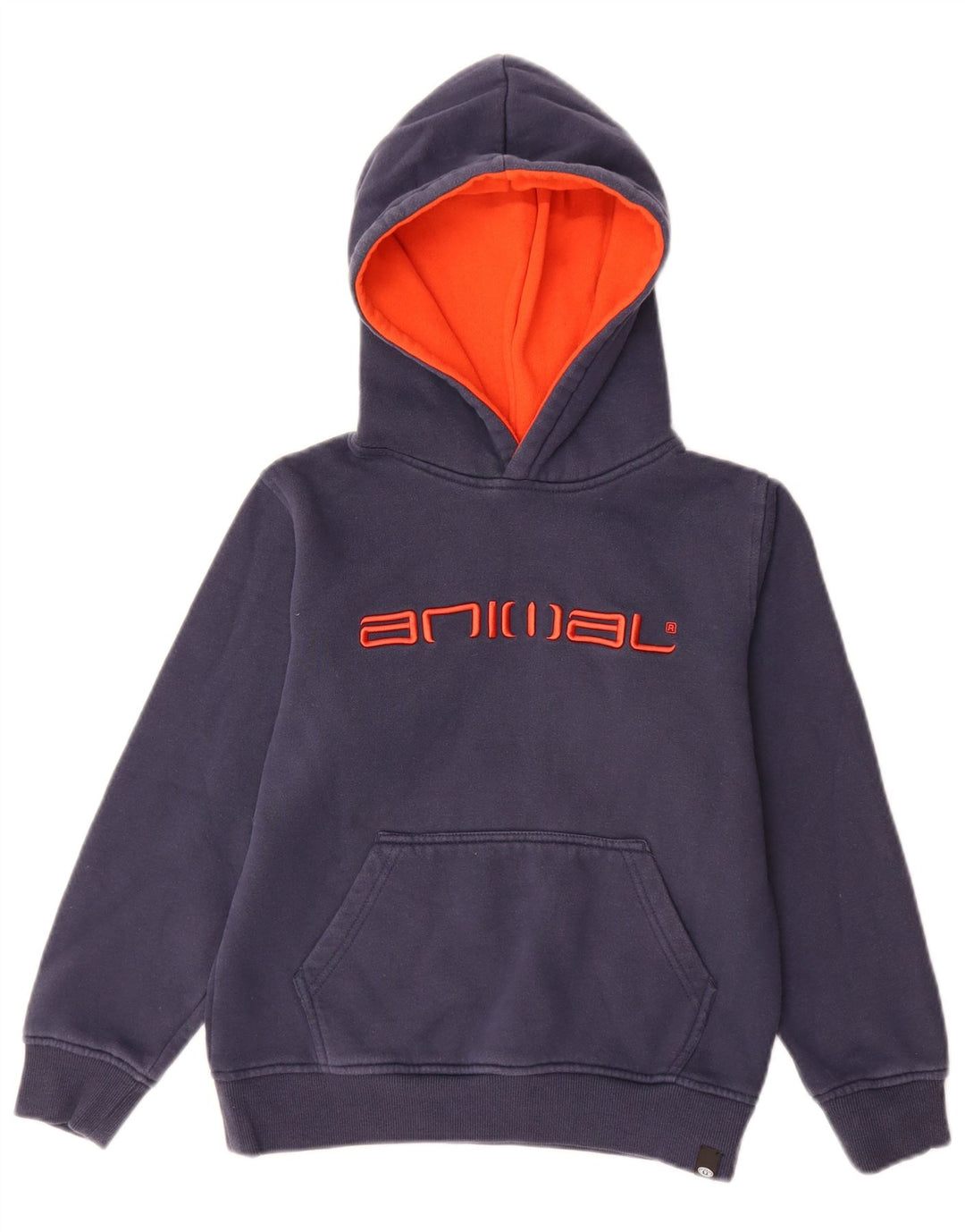 ANIMAL Boys Graphic Hoodie Jumper 9-10 Years Navy Blue Cotton