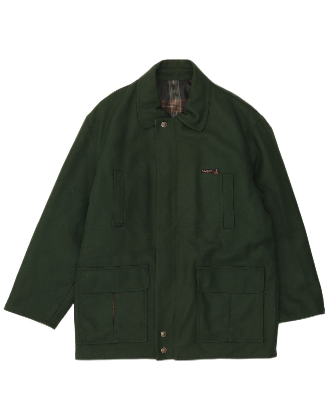 Navigare Mens Reversible Jacket UK 38 Medium Green Wool