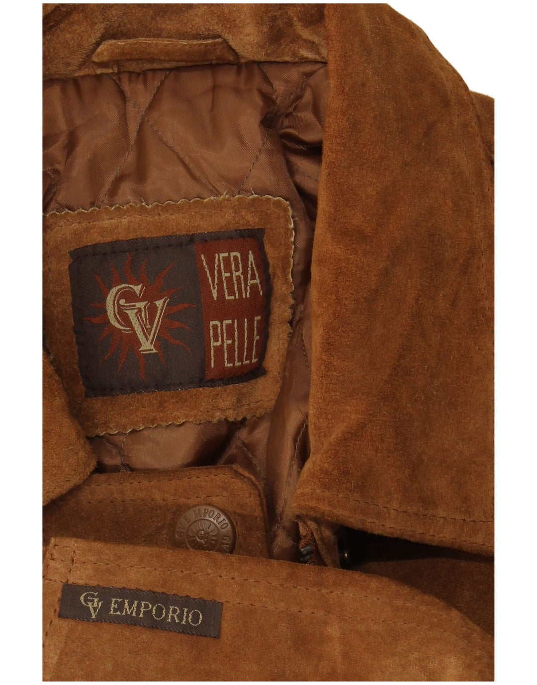 GV EMPORIO Womens Suede Jacket UK 20 2XL Brown