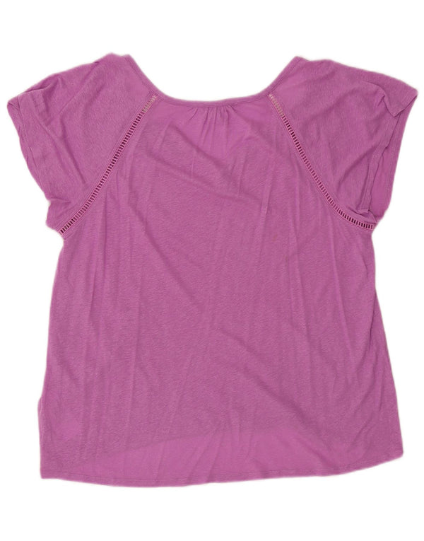 Calvin Klein Jeans Womens Loose Fit T-Shirt Top UK 10 Small Purple Linen