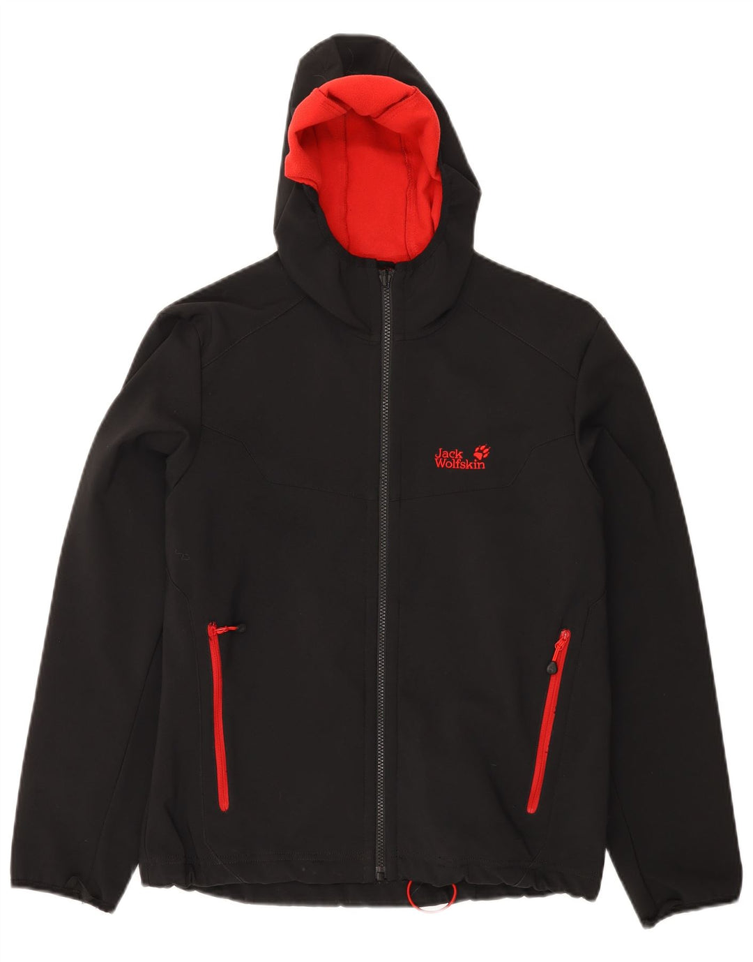 JACK WOLFSKIN Mens Hooded Windbreaker Jacket UK 34 Small Black Polyester