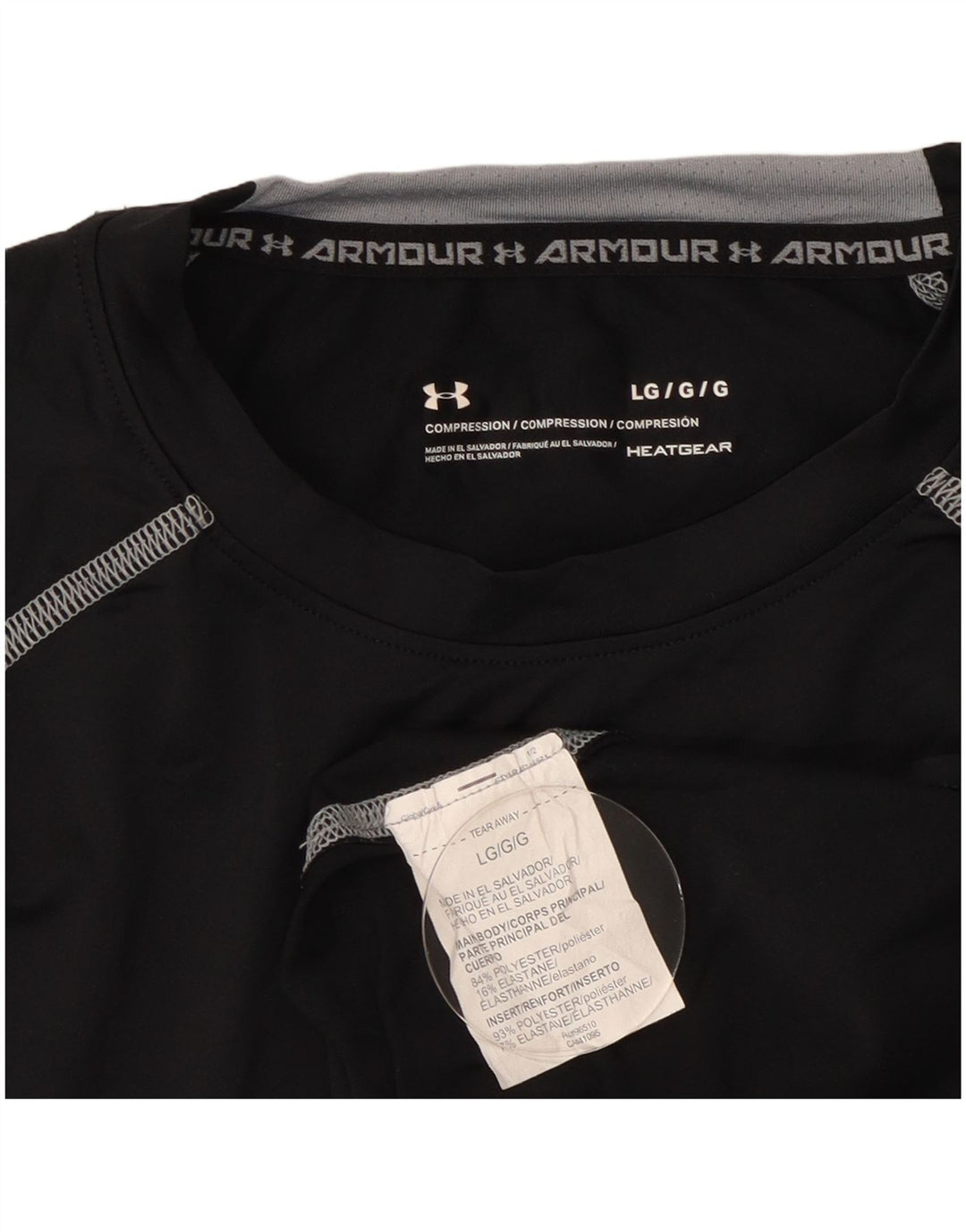 Under Armour Mens Heat Gear Top Long Sleeve Large Black Polyester