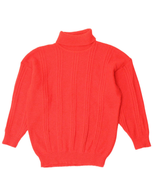 Vintage Mens Roll Neck Jumper Sweater XL Red Acrylic