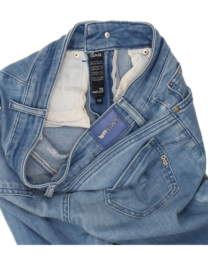 GAS Womens Slim Jeans W26 L30 Blue Cotton | Vintage Gas | Thrift | Second-Hand Gas | Used Clothing | Messina Hembry 