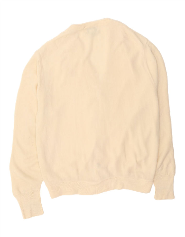 IZOD Mens Cardigan Sweater XL Off White Acrylic Vintage Izod and Second-Hand Izod from Messina Hembry 