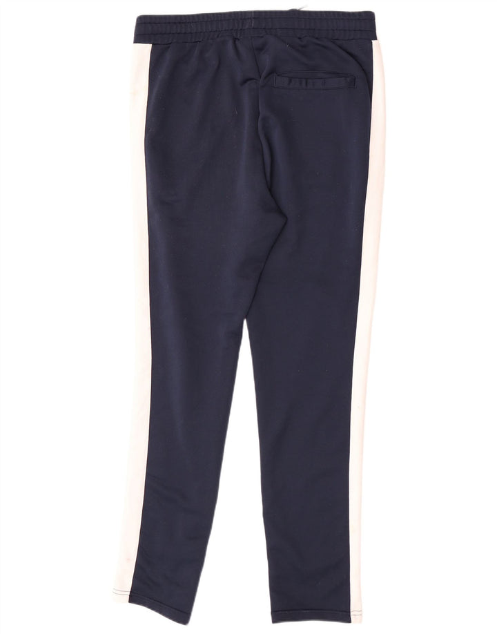 Fila Mens Tracksuit Trousers Medium  Navy Blue Colourblock Polyester