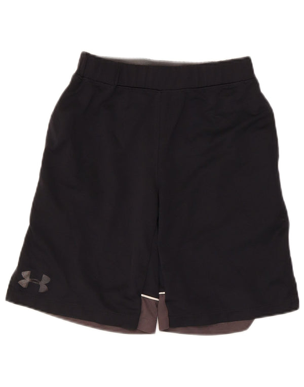 Under Armour Boys Graphic Sport Shorts 7-8 Years Small Black Colourblock