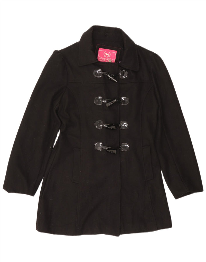 Tirdy Womens Duffle Coat UK 16 Large Black Wool