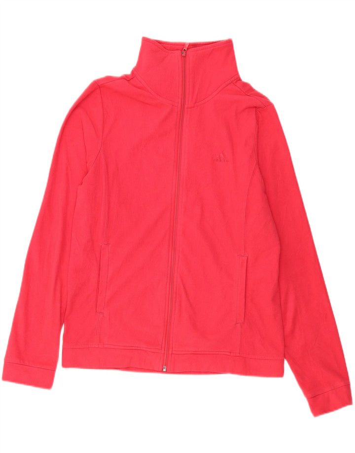 Adidas Womens Fleece Jacket UK 16 Large  Red Polyester