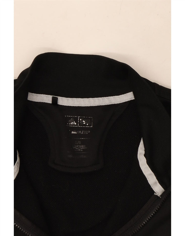 ADIDAS Mens Climalite Zip Neck Sweatshirt Jumper Large Black Polyester