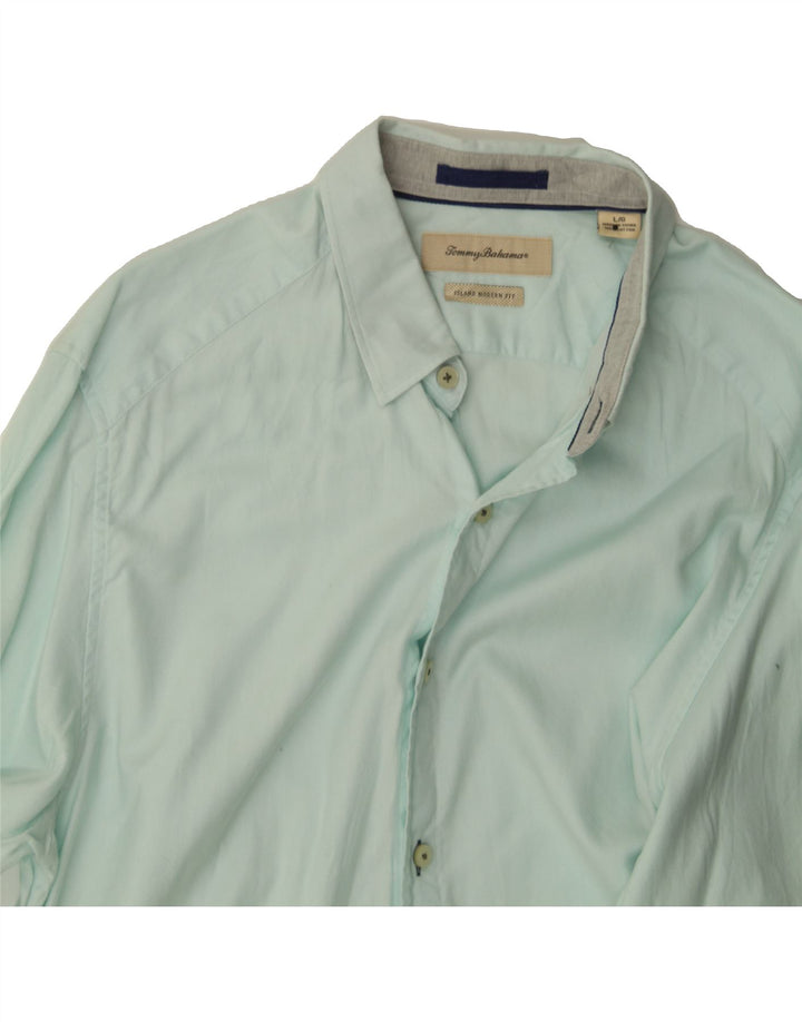 TOMMY BAHAMA Mens Modern Fit Shirt Large Blue Cotton Vintage Tommy Bahama and Second-Hand Tommy Bahama from Messina Hembry 