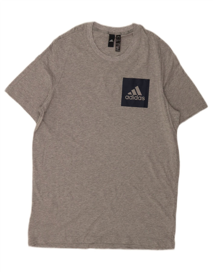 Adidas Mens T-Shirt Top XL Grey Flecked Cotton