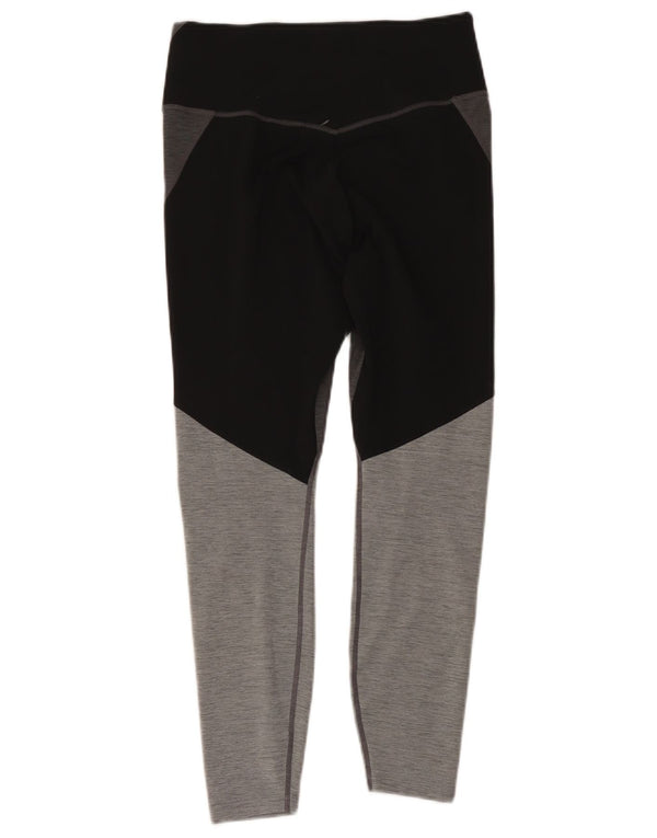 Nike Womens Leggings UK 12 Medium Grey Colourblock Polyester