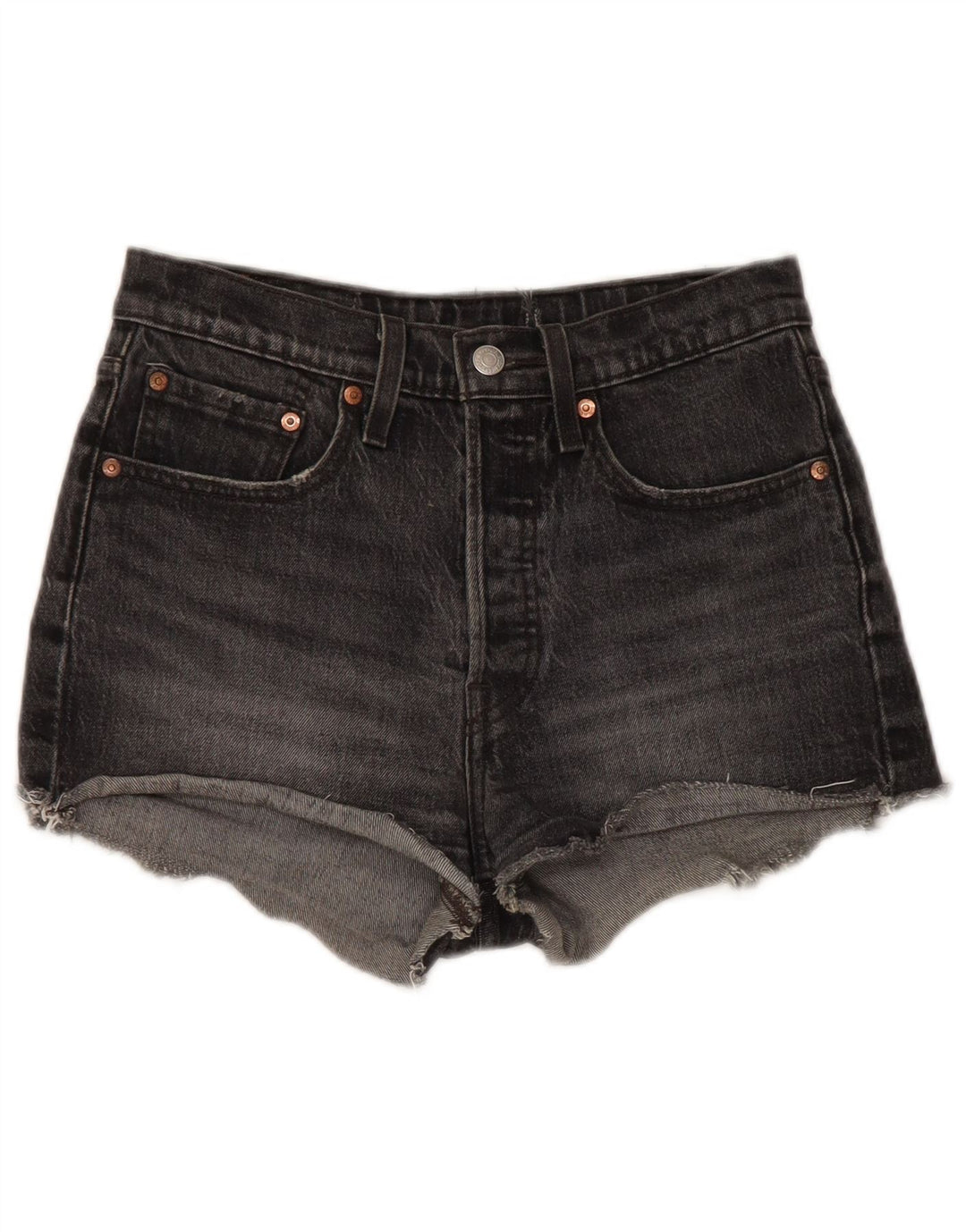 LEVI'S Womens 501 Denim Shorts W30 Medium Black Cotton